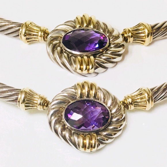 David Yurman Sterling 14k Albion Cable Choker - Picture 4 of 8